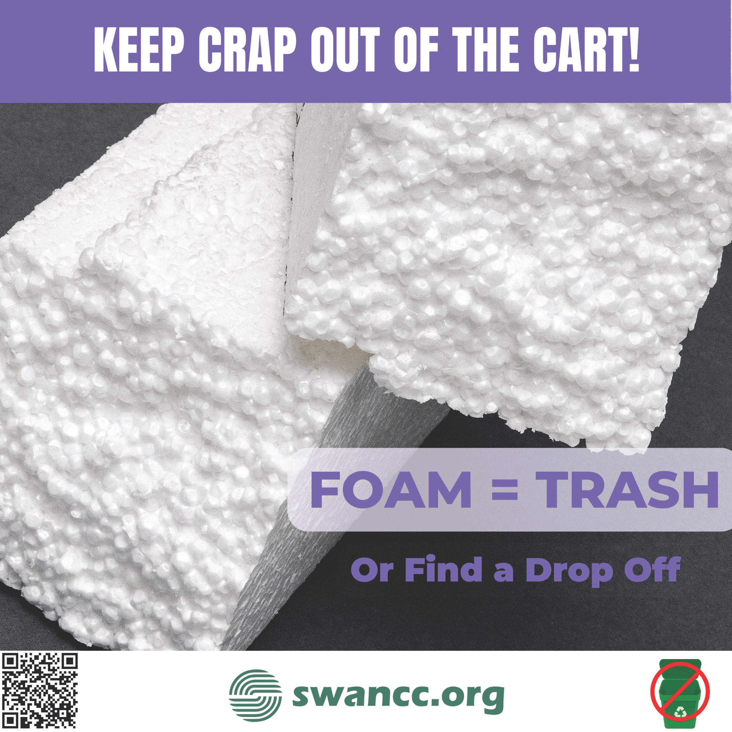 Block Foam = Trash or Find A Drop Off